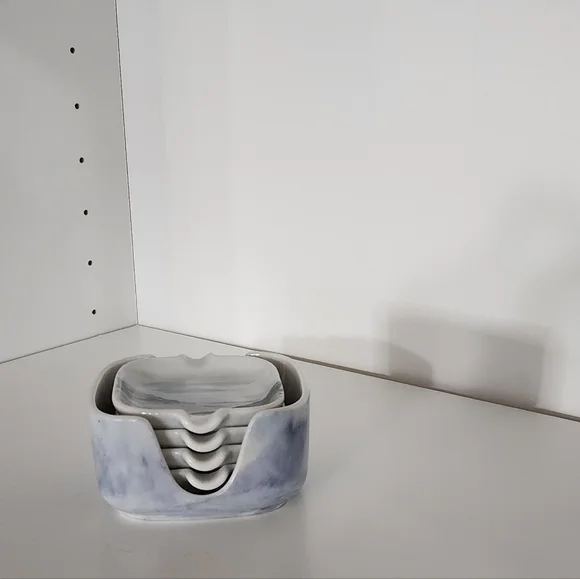 Hand Painted Tea Bag Plate Set - Picture 5 of 6